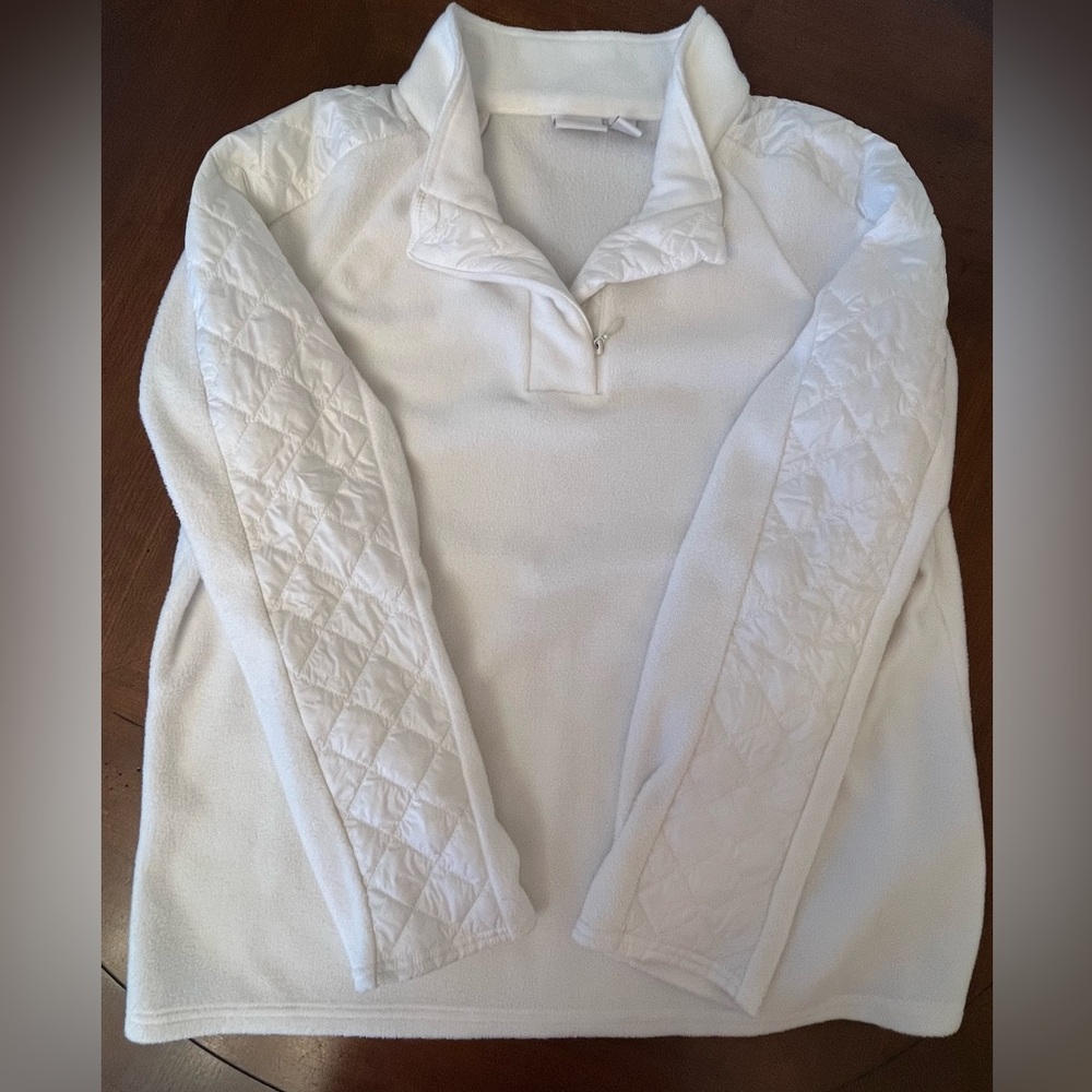 Chico's White Fleece Pullover